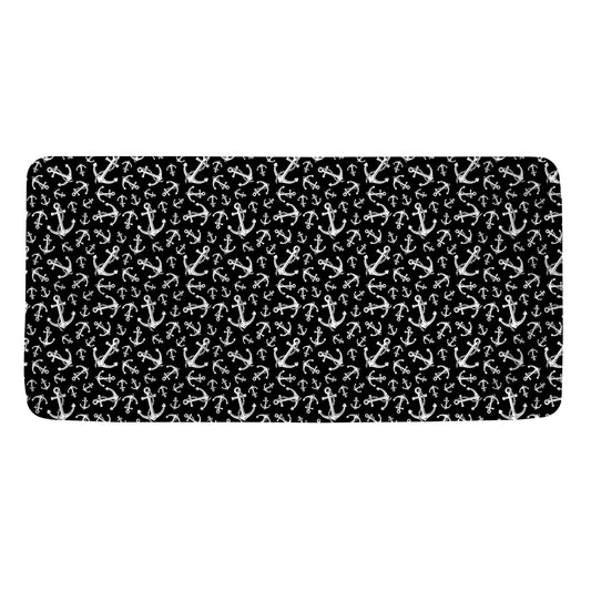 Black And White Anchor Pattern Print Towel