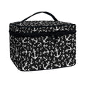 Black And White Anchor Pattern Print Travel Makeup Bag