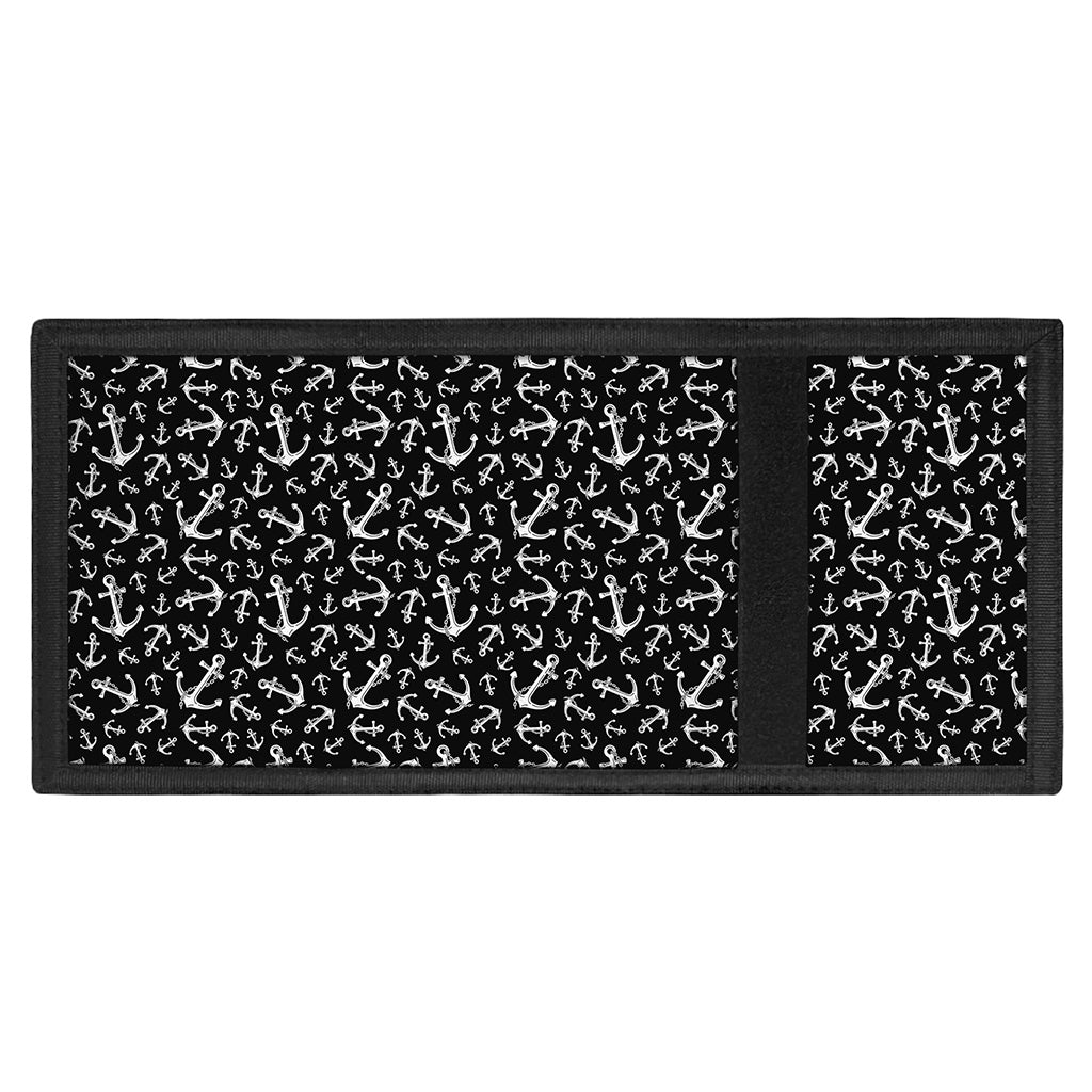 Black And White Anchor Pattern Print Trifold Wallet