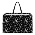 Black And White Anchor Pattern Print Utility Tote Bag