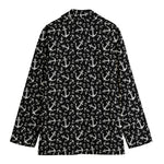 Black And White Anchor Pattern Print Women's Blazer