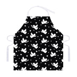 Black And White Angel Pattern Print Adjustable Apron