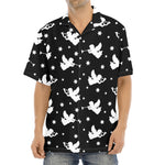 Black And White Angel Pattern Print Aloha Shirt