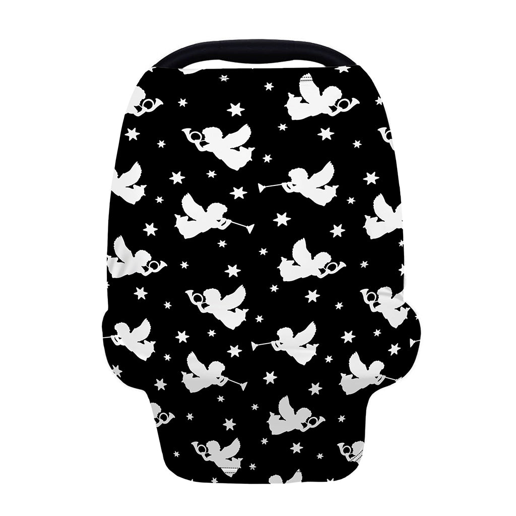 Black And White Angel Pattern Print Baby Seat Cover