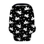 Black And White Angel Pattern Print Baby Seat Cover