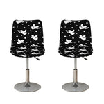 Black And White Angel Pattern Print Bar Stool Covers