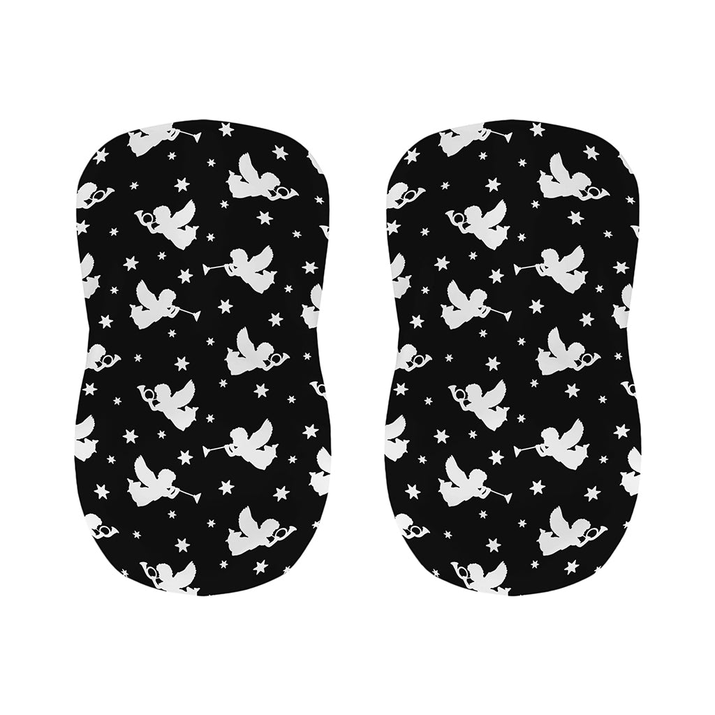 Black And White Angel Pattern Print Bar Stool Covers