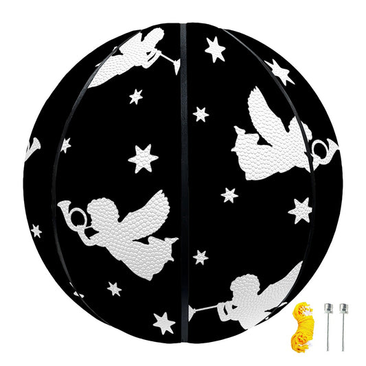 Black And White Angel Pattern Print Basketball