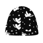 Black And White Angel Pattern Print Beanie