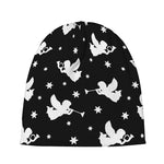 Black And White Angel Pattern Print Beanie