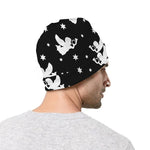 Black And White Angel Pattern Print Beanie