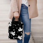 Black And White Angel Pattern Print Bible Tote Bag