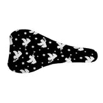 Black And White Angel Pattern Print Bicycle Seat Cover
