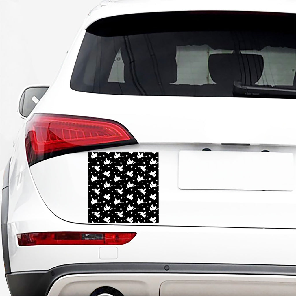 Black And White Angel Pattern Print Car Sticker