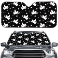 Black And White Angel Pattern Print Car Windshield Sun Shade