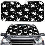Black And White Angel Pattern Print Car Windshield Sun Shade