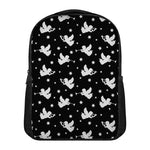 Black And White Angel Pattern Print Casual Backpack