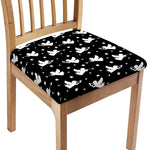 Black And White Angel Pattern Print Chair Cushion Cover