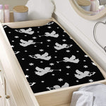 Black And White Angel Pattern Print Changing Pad Cover