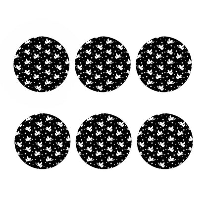 Black And White Angel Pattern Print Coaster Set