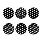 Black And White Angel Pattern Print Coaster Set