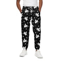 Black And White Angel Pattern Print Cotton Sweatpants