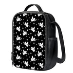 Black And White Angel Pattern Print Crossbody Lunch Bag