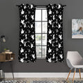 Black And White Angel Pattern Print Grommet Curtain Panels