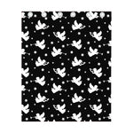 Black And White Angel Pattern Print Curtain