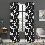 Black And White Angel Pattern Print Curtain