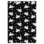 Black And White Angel Pattern Print Curtain