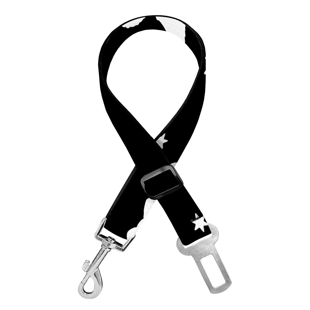 Black And White Angel Pattern Print Dog Seat Belt