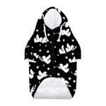 Black And White Angel Pattern Print Dog Zip Up Hoodie