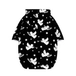 Black And White Angel Pattern Print Dog Zip Up Hoodie