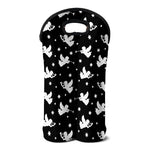 Black And White Angel Pattern Print Double Neoprene Wine Tote