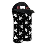 Black And White Angel Pattern Print Double Neoprene Wine Tote