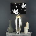 Black And White Angel Pattern Print Drum Lamp Shade
