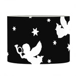 Black And White Angel Pattern Print Drum Lamp Shade
