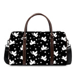 Black And White Angel Pattern Print Duffle Bag