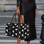 Black And White Angel Pattern Print Duffle Bag