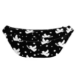 Black And White Angel Pattern Print Fanny Pack