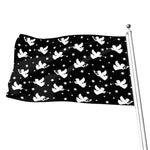 Black And White Angel Pattern Print Flag