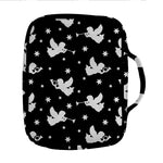 Black And White Angel Pattern Print Front Pocket Bible Bag