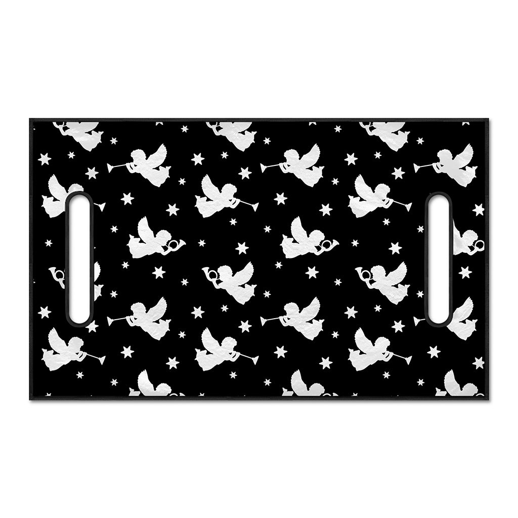 Black And White Angel Pattern Print Golf Cart Seat Cover