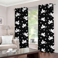 Black And White Angel Pattern Print Grommet Curtains