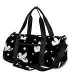 Black And White Angel Pattern Print Gym Bag