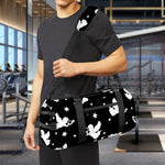 Black And White Angel Pattern Print Gym Bag