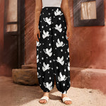 Black And White Angel Pattern Print Harem Pants