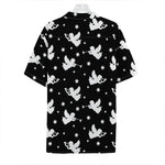 Black And White Angel Pattern Print Hawaiian Shirt