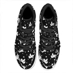 Black And White Angel Pattern Print High Top Leather Sneakers